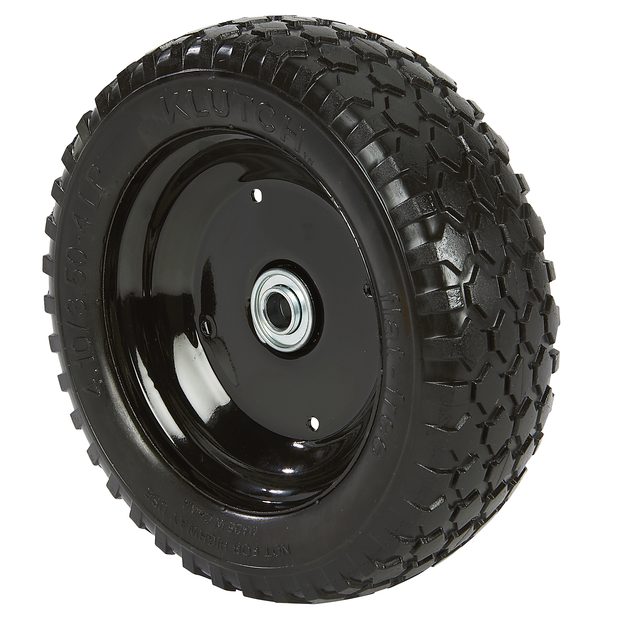 Klutch Flat-Free Universal Utility Tire Assembly, 4.10/3.50-4, Stud Tread